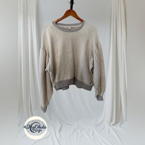 Vanilla Star Sweatshirt Gray Crewneck Sweater with Ribbed Details Xl NWT